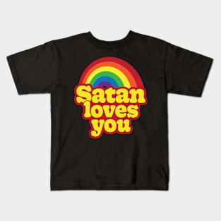 Satan Loves You! Cute funny goth Kids T-Shirt